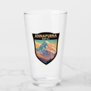 Verre Annapurna Nepal Travel Art Vintage
