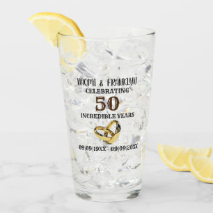 Verre Anniversaire du Mariage d'or 50 ans