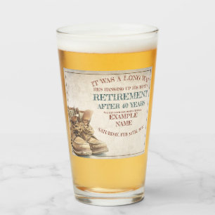 Verre Annonce de retraite avec de vieilles bottes V2.0