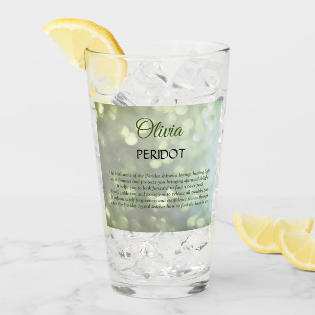 Verre Août Birthstone Peridot design (Devant glace)
