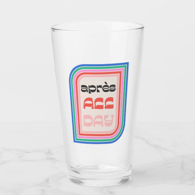 Verre Après toute la journée les années 70 Retro Stripe  (Devant)