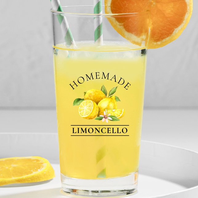 Verre Aquarelle Citrons Limoncello fait maison (Limoncello Glass)