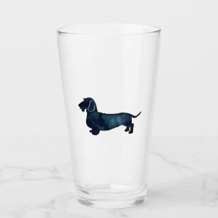 Verre Aquarelle Dachshund Rough Revêtue