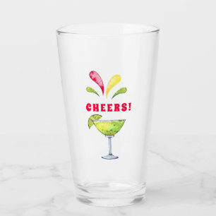 Verre Aquarelle festive Margarita   Santé