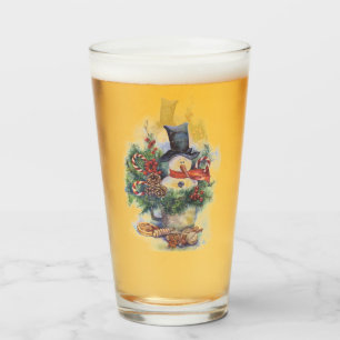 Verre Aquarelle Noël hiver neige branche arbre Ne