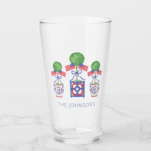 Verre Aquarelle Patriotique American Flag Topiary Cadeau