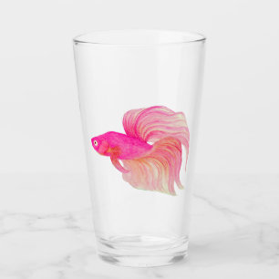 Verre Aquarelle rose Betta Fish