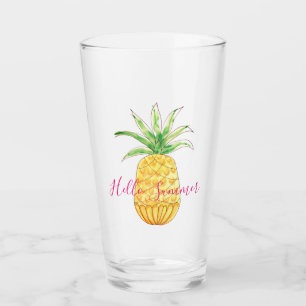 Verre Aquarelle tropicale d'ananas été