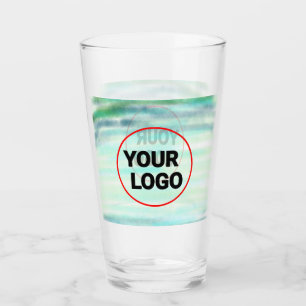 Verre Aquarelle verte simple abstrait ajouter le logo te