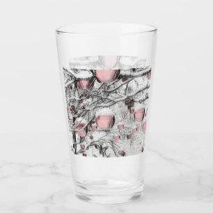 Verre Arbres à neige vintages avec ornements en dessin