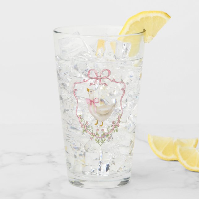 Verre Arc rose Goose Crest Baby girl shower (Dos glace)