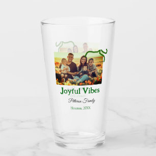 Verre Arc vert joyeuse Vibes ajouter le nom de la photo