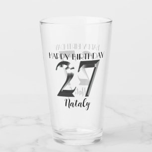 Verre Argent métallique 27e anniversaire