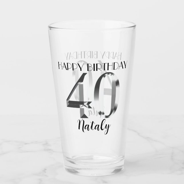Verre Argent métallique 40e anniversaire (Devant)