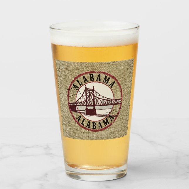 Verre Arrêt du pont Retro Alabama (Devant (rempli))