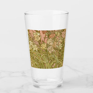 Verre Art Nouveau Alphonse Mucha Fleurs de carnation flo