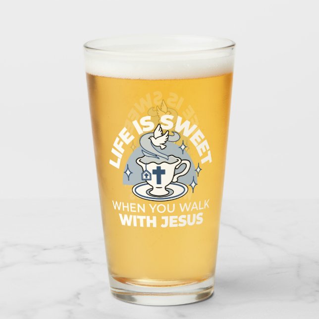 Verre Art Vivant Fidèle - Teacup avec Croix et Dove (Devant (rempli))