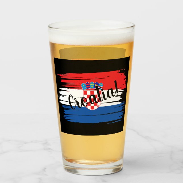 Verre Artistic Brushstroke Croate Flag (Devant (rempli))