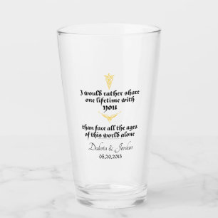 Verre Arwen "Une Vie Avec Vous" Citation Avec Icônes