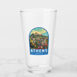 Verre Athens Grèce Travel Art Vintage
