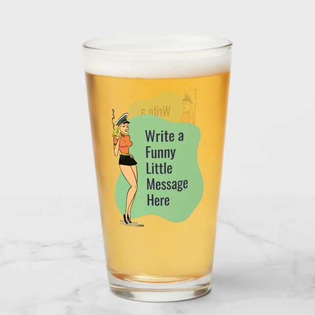 Verre Attitude sans souci : Un Pinup Rétro Chic (Devant (rempli))