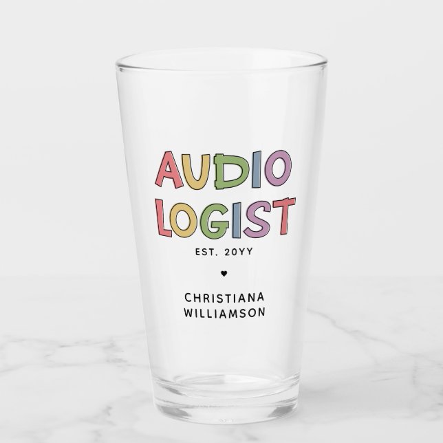 Verre Audiologiste personnalisé Audiologie Diplôme Cadea (Devant)