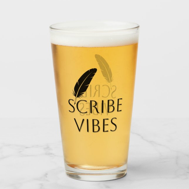 Verre Auteur écrivain poète Scribe Vibes  (Devant (rempli))