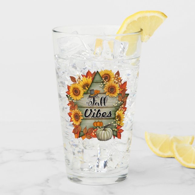 Verre Automne Belle Collection tendance Thanksgiving (Dos glace)