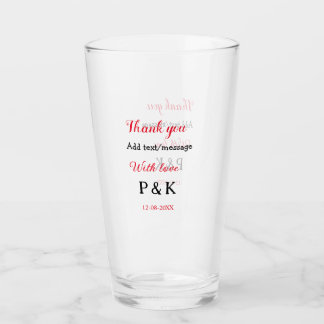 Verre Avec amour ajouter lettre du nom du couple merci a