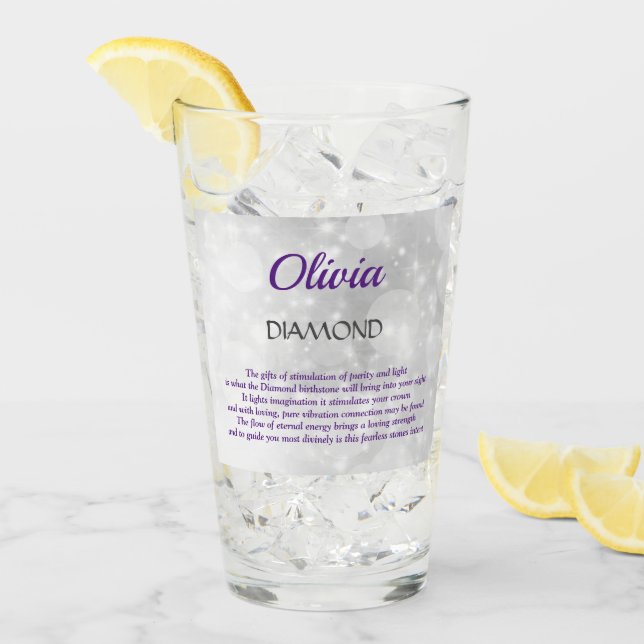 Verre Avril Birthstone Diamond design (Devant glace)