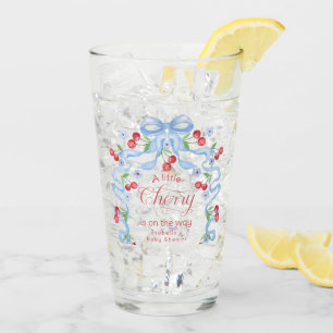 Verre Baby-Shower Little Cherry Blue Bow