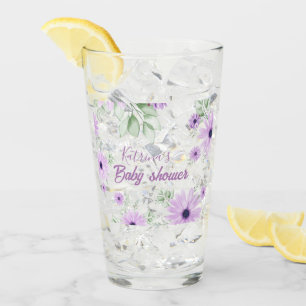 Verre Baby shower personnalisé de fleurs d'aquarelle vio
