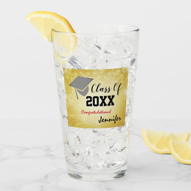 Verre Bac de fin d'études, classe Année 20XX fête Beigie (Devant glace)