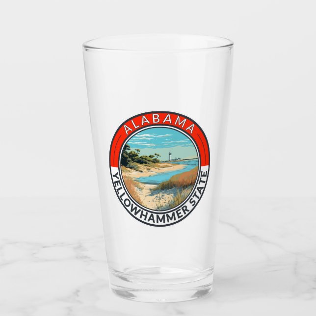 Verre Badge d'art de voyage en Alabama (Devant)