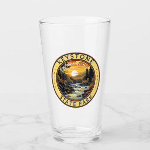 Verre Badge d'art de voyage Keystone State Park Pennsylv