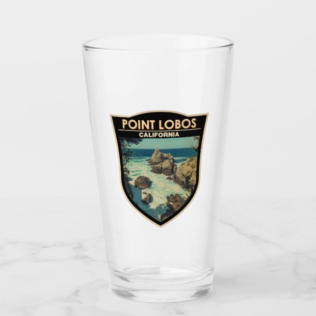 Verre Badge Vintage de voyage de Point Lobos Californie (Devant)