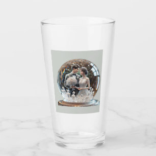 Verre balle photo mariage gravée