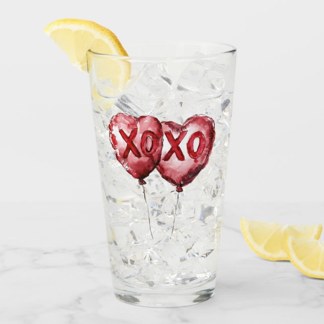 Verre Ballons cardiaques Red XOXO (Devant glace)