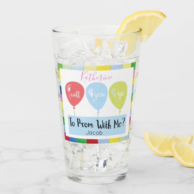 Verre Ballons de bal d'étudiants de Promposal de (Dos glace)