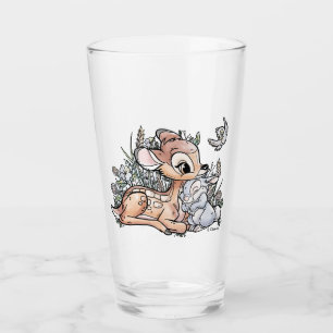 Verre Bambi & Thumper Assis Dans Les Fleurs