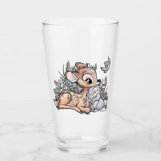 Verre Bambi & Thumper Assis Dans Les Fleurs