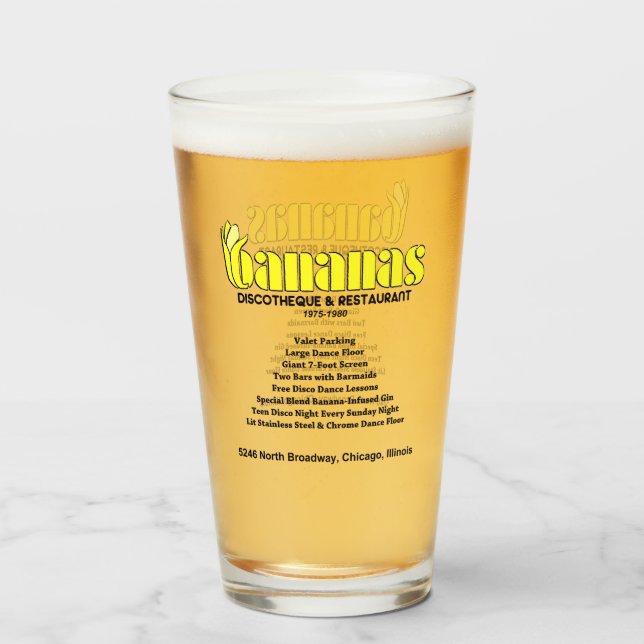 Verre Bananas Discotheque et Restaurant, Chicago, IL (Devant (rempli))