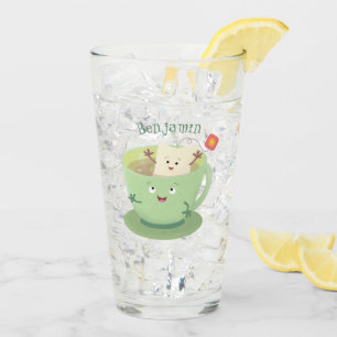 Verre Bande dessinée de la tasse de thé mignonne humour