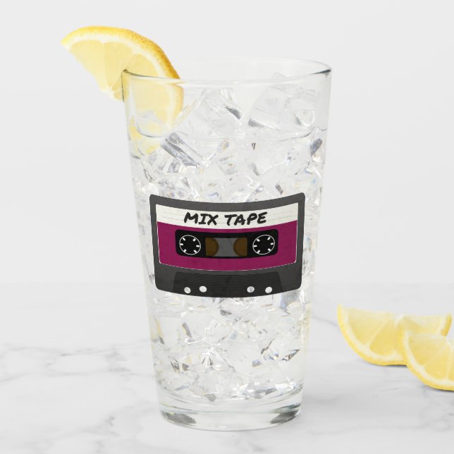 Verre Bande Mix Violet - Années 80 Et 90 Cadeaux Inspiré (Devant glace)