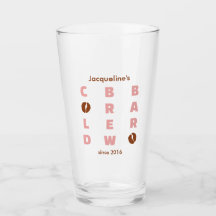Bar à Cold Brew Corail et Marron Texte Gras