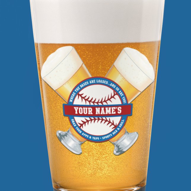 Verre Baseball et bière personnalisés (Créateur téléchargé)