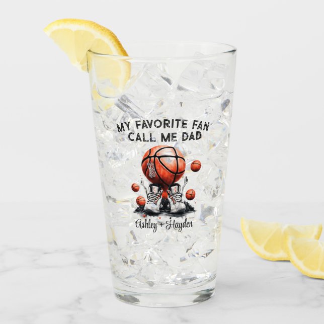 Verre Basket-ball personnalisé avec fête des pères du no (Devant glace)