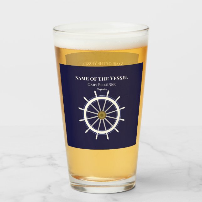 Verre Bateau à roue Capitaine Bateau à tambours Bière So (Dos (rempli))