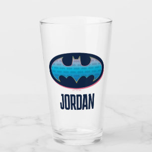 Verre Batman   Symbole rose et bleu