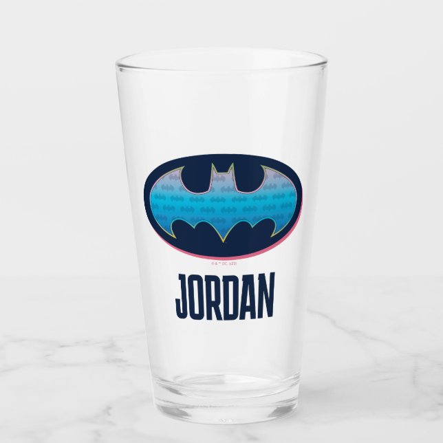 Verre Batman | Symbole rose et bleu (Devant)